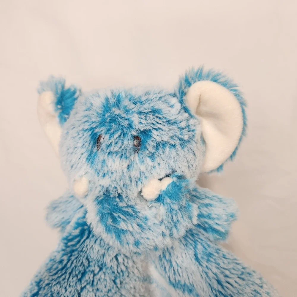 Animal Adventure Elephant Lovey Baby  Security Blanket Blue White Frosted12 x 13